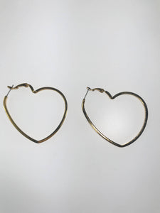 Heart Earrings Hoop - Gold Plated