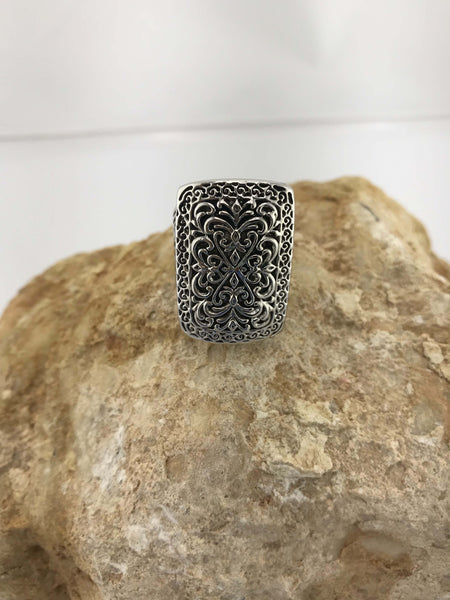 Engraved Ethic Ring - Sterling Silver