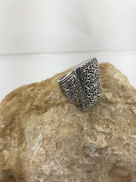 Engraved Ethic Ring - Sterling Silver