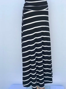 Striped Maxi Skirt - Black - TARU Clothing