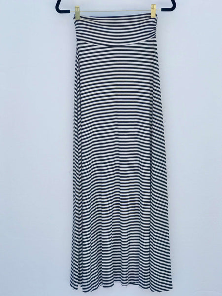 Striped Maxi Skirt -Black and White - TARU Clothing