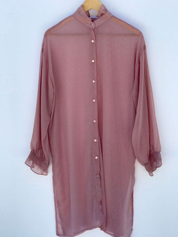 Mauve Magic Long Polka Dot Blouse