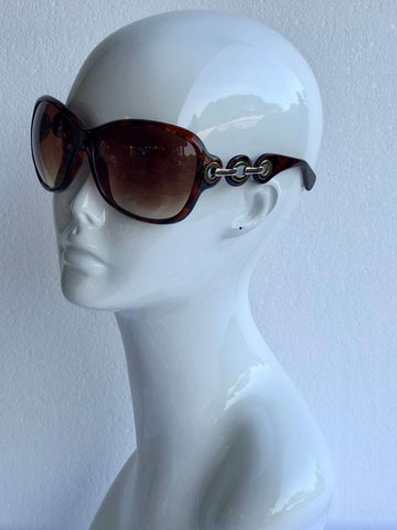 Brown Sunglasses With Gold Links
