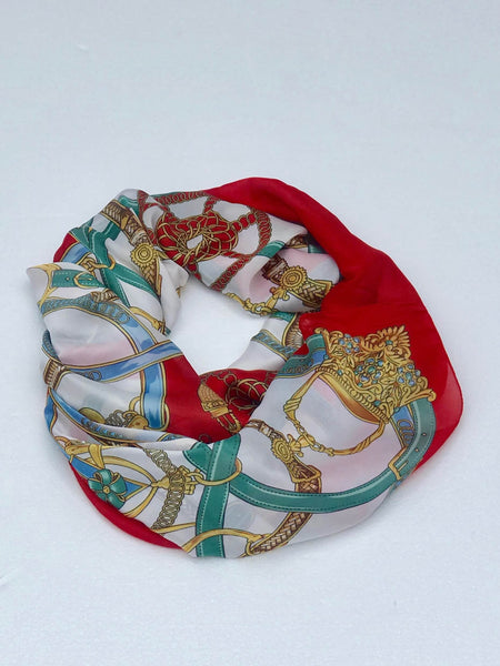 Silk Scarf With Links - Red