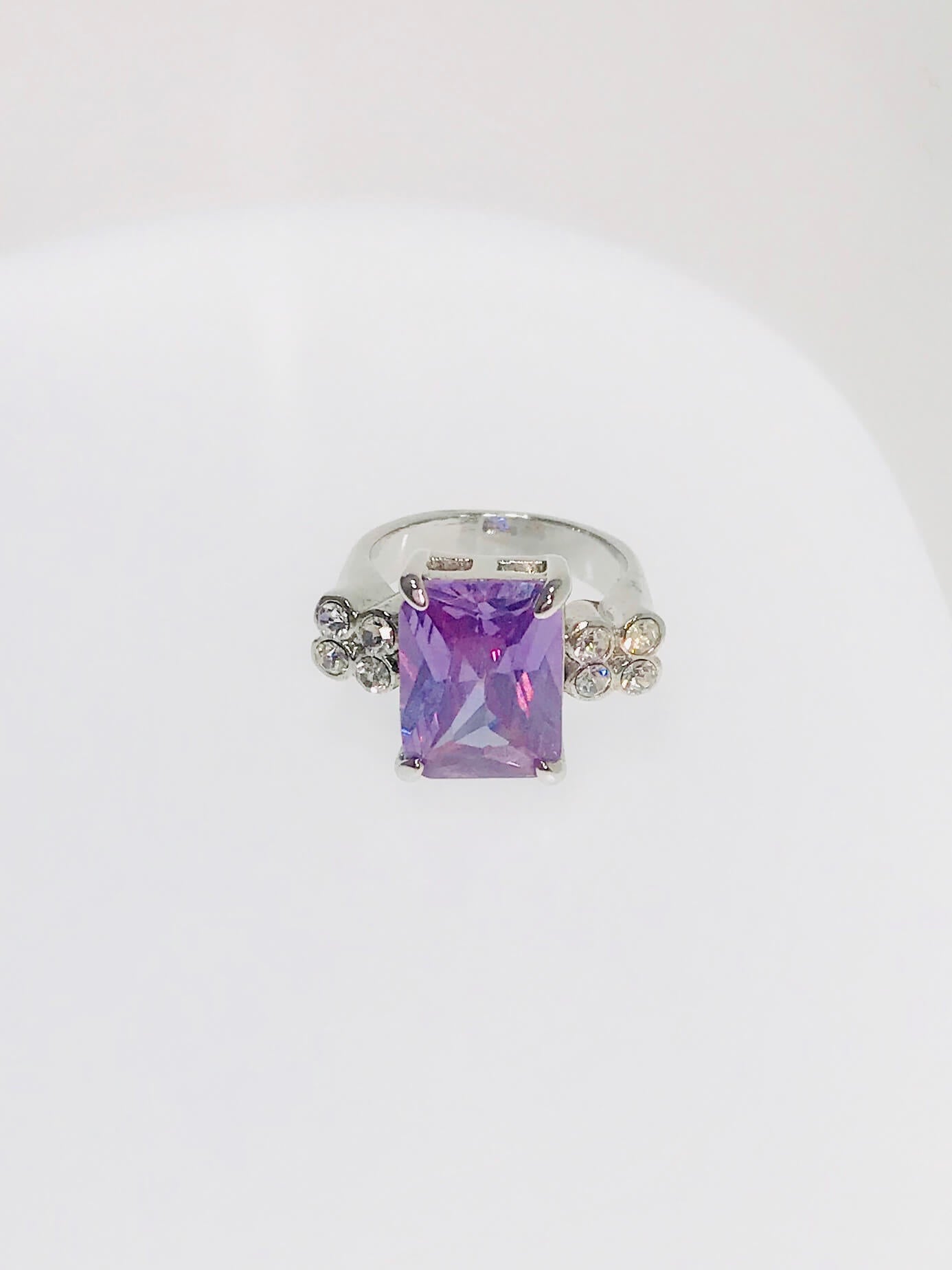 Lavender Emerald Cut Ring