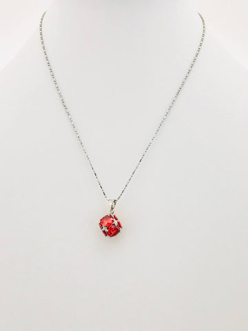 Red Cube Necklace